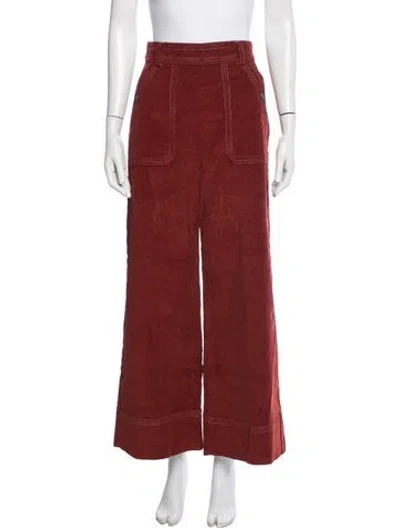 Pre-owned Wiggy Kit Wide Leg Pants In Red