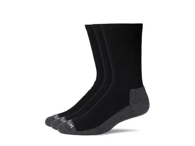 Wigwam At Work Crew 3-pack Men's Crew Cut Socks Shoes Black: Md (men's Shoe 5-9.5)