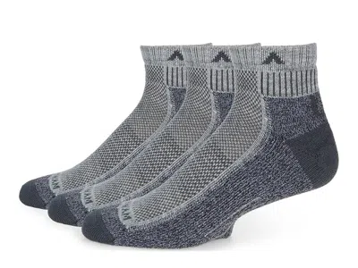 Wigwam Cool Lite Hiker Quarter, 3-pack Crew Cut Socks Shoes Grey/charcoal: Md (us Men's Shoe 5-9.5 - Women' In Gray