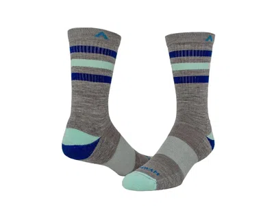 Wigwam Super Stripe Mid-crew Quarter Length Socks Shoes Grey: Sm (us Shoe 1 Little Kid - 5 Big Kid - Women' In Gray