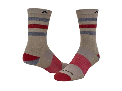 Wigwam Super Stripe Mid-crew Quarter Length Socks Shoes Khaki: Md (us Men's Shoe 5-9.5 - Women's Shoe 6-10) In Multi