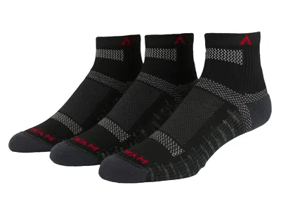 Wigwam Ultra Cool-lite Quarter, 3-pack Crew Cut Socks Shoes Onyx: Xl (us Men's Shoe 12-15) In Black