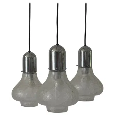 Pre-owned Wila Glass And Chrome 3 Shade Cascade Lamp By , 1960s, Germany In Transparent