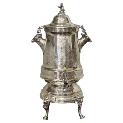 Pre-owned Wilcox Silver Plate Co. Antique  Silver-plated Figural Cistern Or Samovar.