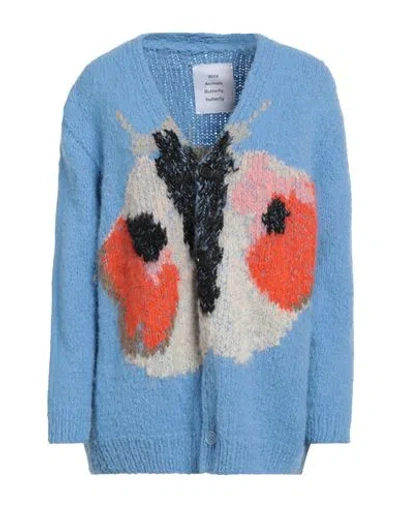 Wild Animals Woman Cardigan Sky Blue Size M Alpaca Wool, Wool, Polyamide