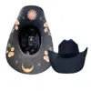 Wild As Heck Women's The Stevie Western Black Cowboy Hat - Cosmos, Festival Hat In Black