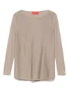 Wild Cashmere Sophia V-neck Fine-knit Jumper In Brown
