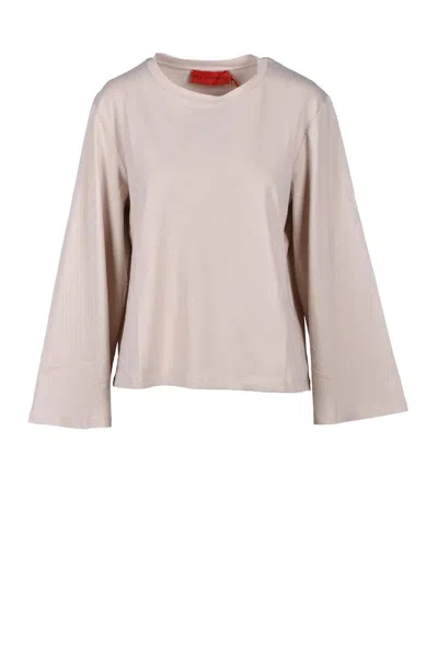 Wild Cashmere Beige Cotton And Elastane T-shirt In Neutral