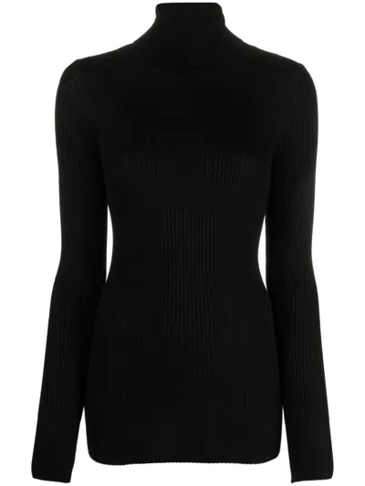 Wild Cashmere Bette Highneck Jumper In Black