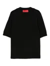 Wild Cashmere Crew Neck Silk And Cashmere Blend Sweater In Black