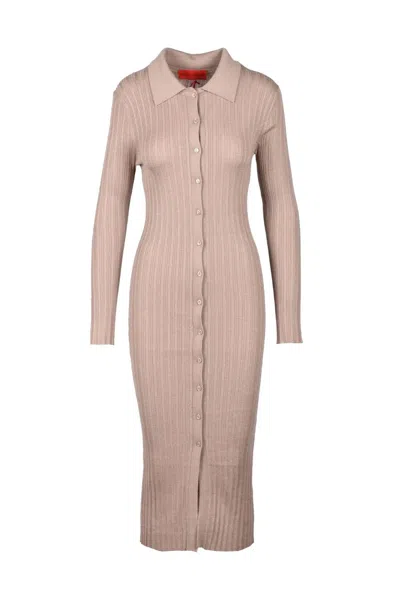 Wild Cashmere Chemise Dress Silk Cashmere - Taupe In Pink