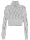 WILD CASHMERE CROPPED TURTLE-NECK SWEATER