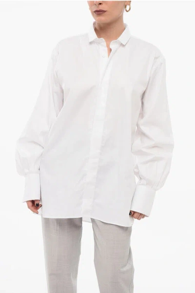 Wild Cashmere Hidden Buttons Shirt With Bow Detail