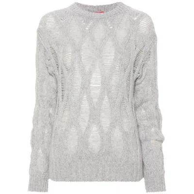 Wild Cashmere Lyric Sweater In Perforated Cashmere In Grey