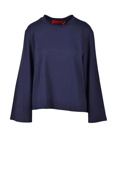 Wild Cashmere Navy Blue Cotton And Elastane T-shirt
