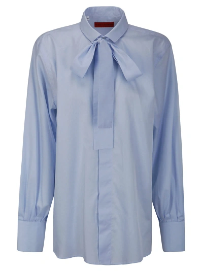 Wild Cashmere Shirt With Hidden Buttons In Light Blue