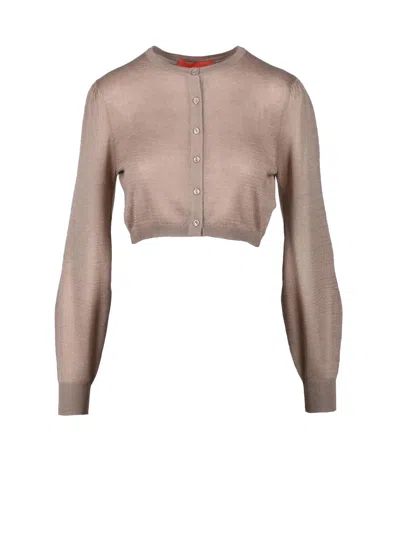 Wild Cashmere Silk And Cashmere Blend Cardigan With Button Front In Pink