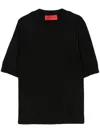 Wild Cashmere Crew Neck Silk And Cashmere Blend Sweater In Black
