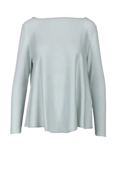 Wild Cashmere Silk And Cashmere Sweater - Aqua Green In Gray
