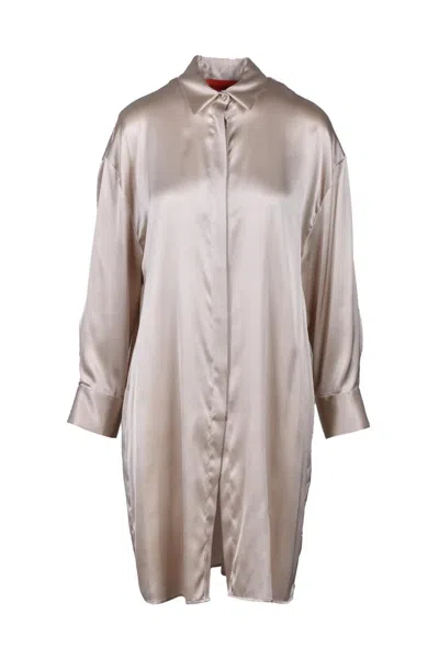 Wild Cashmere Silk Elastane Shirt - Beige In Animal Print