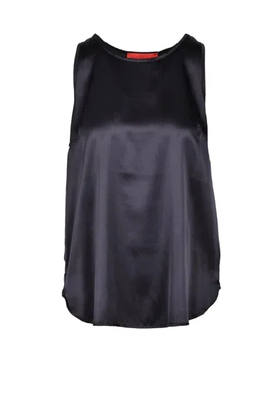 Wild Cashmere Stretch Silk Sleeveless Top - Black