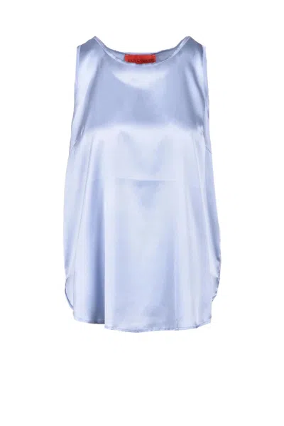 Wild Cashmere Stretch Silk Top - Light Blue