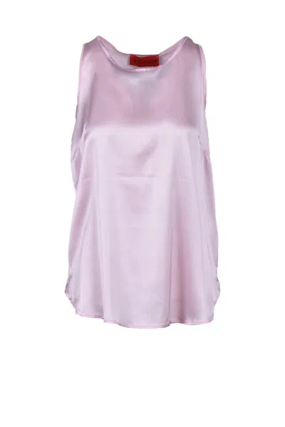 Wild Cashmere Stretch Silk Top - Pink In Purple