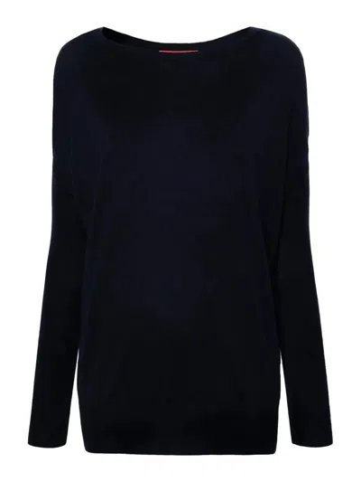 Wild Cashmere Boat-neck Sweater In Blue