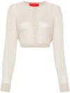 Wild Cashmere Taylor Fine-knit Cropped Cardigan In Neutrals