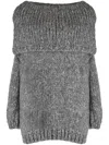 Wild Cashmere Turn-up Brim Chunky-knit Jumper In Grey