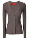 Wild Cashmere V-neck Cardigan In Beaver