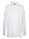 Wild Cashmere Cotton Shirt With Long Sleeves And Side Slits In White