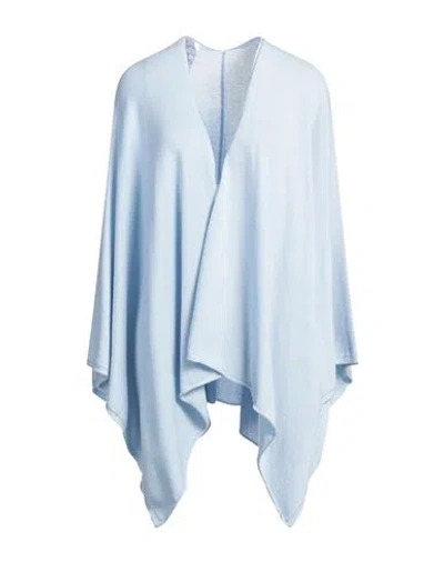 Wild Cashmere Woman Cape Sky Blue Size Onesize Cashmere