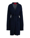 Wild Cashmere Woman Cardigan Midnight Blue Size 8 Wool, Cashmere In Blue
