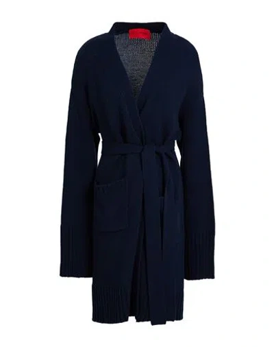 Wild Cashmere Woman Cardigan Midnight Blue Size 8 Wool, Cashmere
