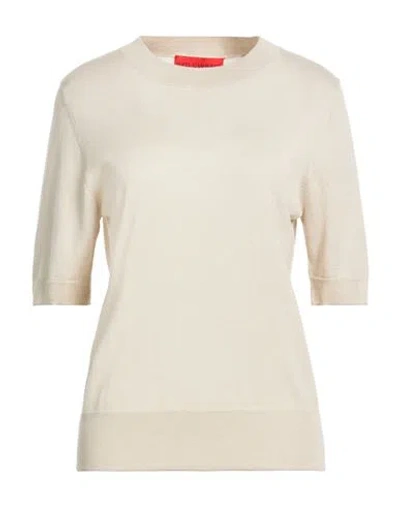 Wild Cashmere Woman Sweater Beige Size 8 Silk, Cashmere In Nude