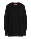 Wild Cashmere Woman Sweater Black Size 10 Wool, Cashmere In Black