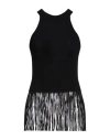 Wild Cashmere Woman Top Black Size 8 Silk, Polyamide In Black