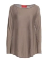 Wild Cashmere Woman Sweater Khaki Size 6 Silk, Cashmere In Beige