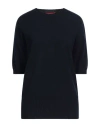 Wild Cashmere Woman Sweater Midnight Blue Size 6 Wool, Cashmere In Blue