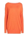 Wild Cashmere Woman Sweater Orange Size 6 Silk, Cashmere