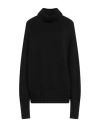 Wild Cashmere Woman Turtleneck Black Size 10 Wool, Cashmere