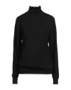 Wild Cashmere Woman Turtleneck Black Size 14 Silk, Cashmere In Black