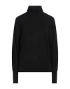 Wild Cashmere Woman Turtleneck Black Size 10 Silk, Cashmere