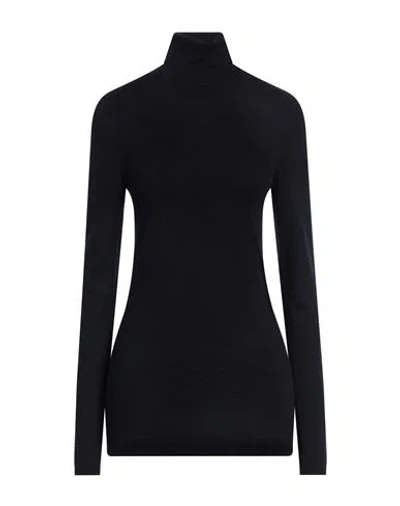 Wild Cashmere Woman Turtleneck Midnight Blue Size 10 Silk, Cashmere