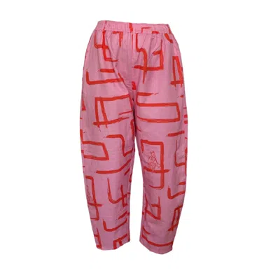 Wild Clouds Men's Pink / Purple Organic Cotton & Linen Pink & Red Balloon Trousers In Pink/purple