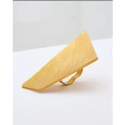 Wild Clouds Recycled Brass Abstract Ring In Gold