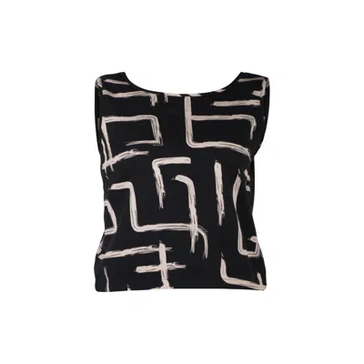 Wild Clouds Women's Black / White Organic Cotton & Linen Black & White Two-way Tank