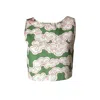 Wild Clouds Women's Green / White Organic Cotton & Linen Green Clouds Two-way Tank Top In Green/white