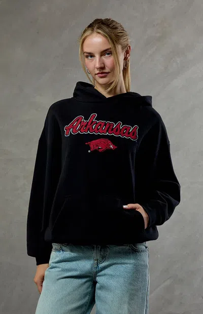 Wild Collective Women's Arkansas Razorbacks Embroidered Hoodie In Black